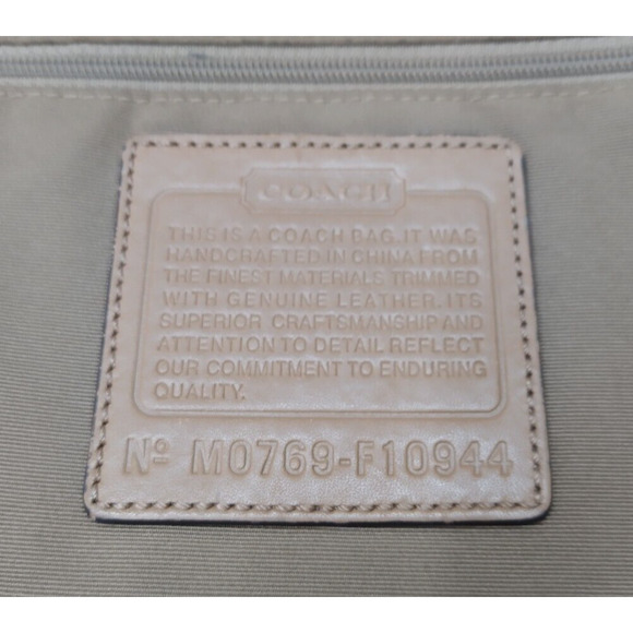 Coach Signature Brown Canvas Suede Zipper Closure Crossbody Shoulder Bag - Picture 12 of 14